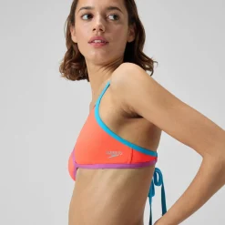 Two Pieces-Speedo Solid Crossback Triangle Top Siren Red