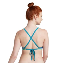 Two Pieces-Speedo Solid Crossback Triangle Top Purple