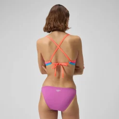Two Pieces-Speedo Solid Crossback Triangle Top Kiki Pink