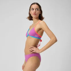 Two Pieces-Speedo Solid Crossback Triangle Top Kiki Pink