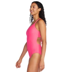 Recreation|Fitness-Speedo Solid Dbl Cross Back One Piece Fandango Pink