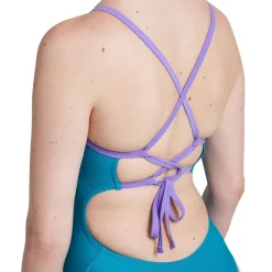Racing|Fitness-Speedo Solid Double Lace Back One Piece Aquarium Blue