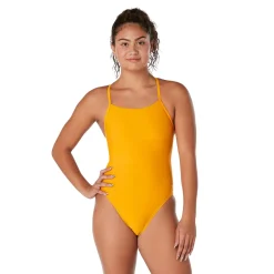 Racing|Fitness-Speedo Solid Double Lace Back One Piece Radiant Yellow