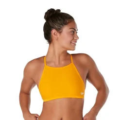 Two Pieces-Speedo Solid Double Lace Back Top Radiant Yellow