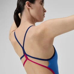 Fitness|Training-Speedo Solid Double Strap One Piece Sevres Blue/Smoke