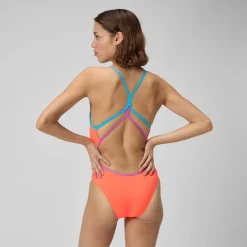 Fitness|Training-Speedo Solid Double Strap One Piece Siren Red