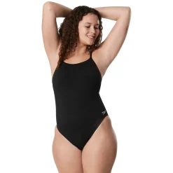 Racing|Fitness-Speedo Solid Endurance+ Strappy One Piece Black