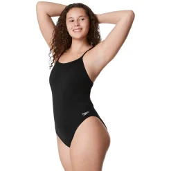 Racing|Fitness-Speedo Solid Endurance+ Strappy One Piece Black
