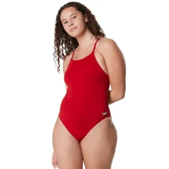 Racing|Fitness-Speedo Solid Endurance+ Strappy One Piece Red