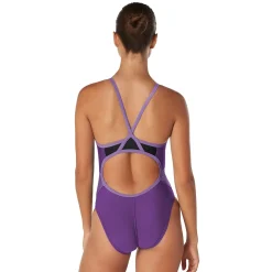 Racing|One Pieces-Speedo Solid Flyback One Piece Purple