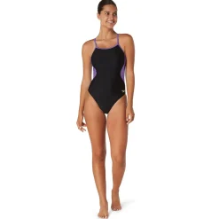 Racing|One Pieces-Speedo Solid Flyback One Piece Purple