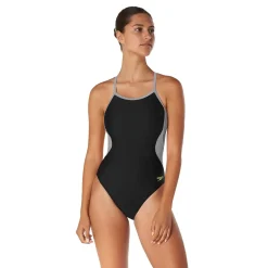 Racing|One Pieces-Speedo Solid Flyback One Piece Black
