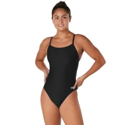 Racing|One Pieces-Speedo Solid Flyback One Piece Black