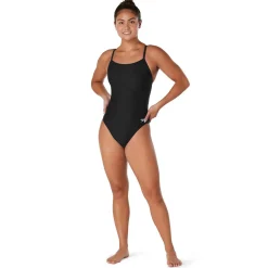 Racing|One Pieces-Speedo Solid Flyback One Piece Black