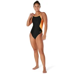 Racing|One Pieces-Speedo Solid Flyback One Piece Orange