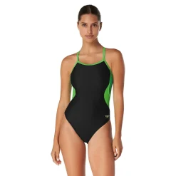 Racing|One Pieces-Speedo Solid Flyback One Piece Bright Green