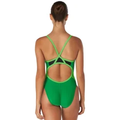 Racing|One Pieces-Speedo Solid Flyback One Piece Bright Green