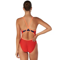 Racing|One Pieces-Speedo Solid Flyback One Piece Navy