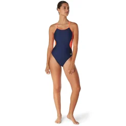 Racing|One Pieces-Speedo Solid Flyback One Piece Navy