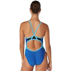 Racing|One Pieces-Speedo Solid Flyback One Piece royal blue