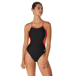 Racing|One Pieces-Speedo Solid Flyback One Piece Red