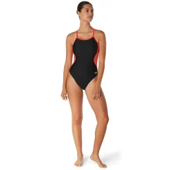 Racing|One Pieces-Speedo Solid Flyback One Piece Red