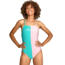 Fitness|Training-Speedo Solid Half Split One Piece Pool Green