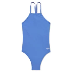 Fitness|Training-Speedo Solid High Neck Tie Back One Piece Purple