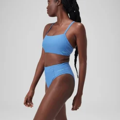 Two Pieces-Speedo Solid High Waist Bottom Iceberg Blue