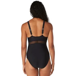 Recreation|Fitness-Speedo Solid Mesh One Piece