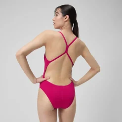 Training|One Pieces-Speedo Solid One Back One Piece Magenta Haze