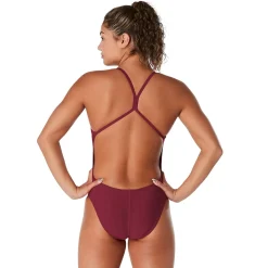 Training|One Pieces-Speedo Solid One Back One Piece Maroon