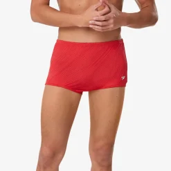 Square Legs-Speedo Solid Poly Mesh Training Suit Red