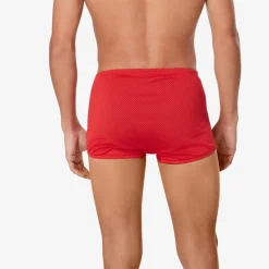 Square Legs-Speedo Solid Poly Mesh Training Suit Red