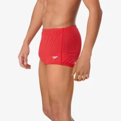 Square Legs-Speedo Solid Poly Mesh Training Suit Red