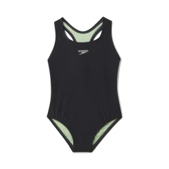 Girls Training|Girls Swimwear-Speedo Solid Racerback One Piece Black