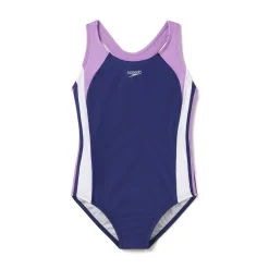 Girls Training|Girls Swimwear-Speedo Solid Racerback One Piece Purple