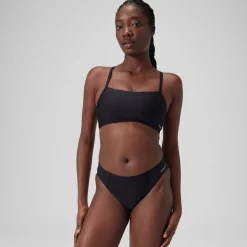 Two Pieces-Speedo Solid Racerback Top Pitch Black