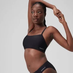 Two Pieces-Speedo Solid Racerback Top Pitch Black
