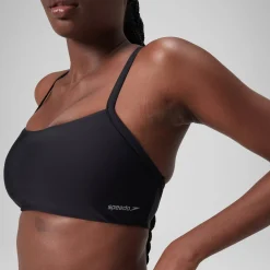 Two Pieces-Speedo Solid Racerback Top Pitch Black