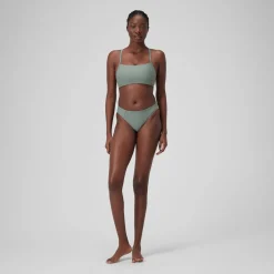 Two Pieces-Speedo Solid Racerback Top Dark Sea Green