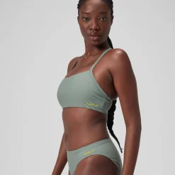 Two Pieces-Speedo Solid Racerback Top Dark Sea Green