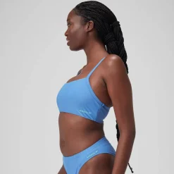 Two Pieces-Speedo Solid Racerback Top Iceberg Blue