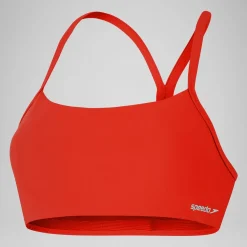 Two Pieces-Speedo Solid Racerback Top Coquelicot Red