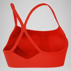 Two Pieces-Speedo Solid Racerback Top Coquelicot Red
