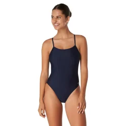 Racing|One Pieces-Speedo Solid Relay Back with Shelf Bra One Piece Navy
