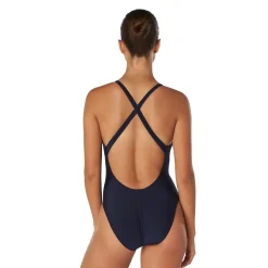 Racing|One Pieces-Speedo Solid Relay Back with Shelf Bra One Piece Navy