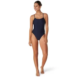 Racing|One Pieces-Speedo Solid Relay Back with Shelf Bra One Piece Navy