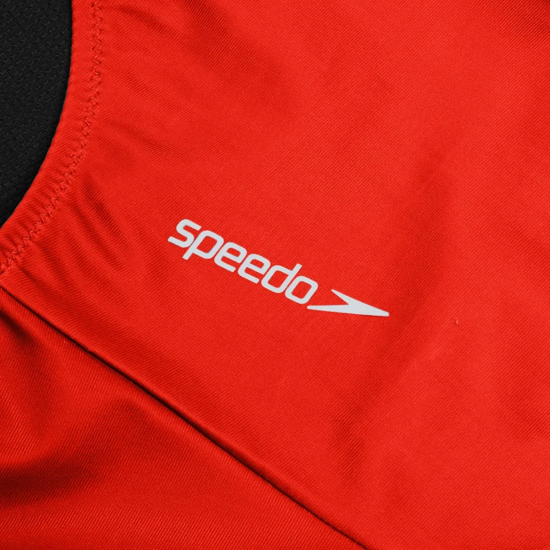 Fitness|One Pieces-Speedo Solid Scoop Mesh One Piece Coquelicot Red
