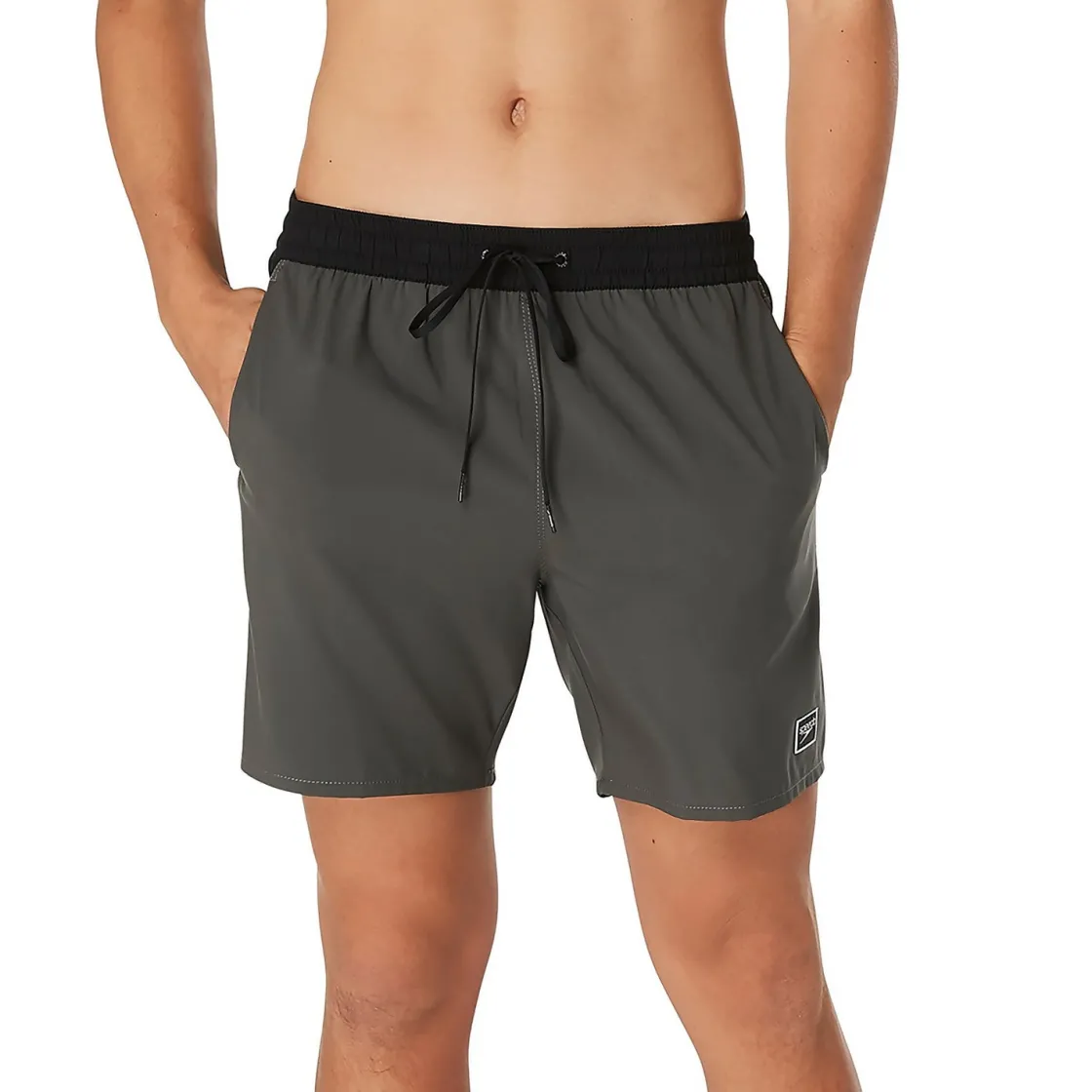 Swim Trunks & Boardshorts-Speedo Solid Seaside Volley 17" Grey